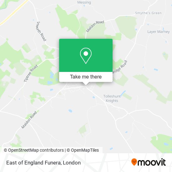 East of England Funera map