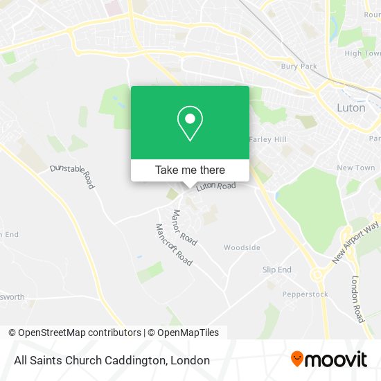 All Saints Church Caddington map