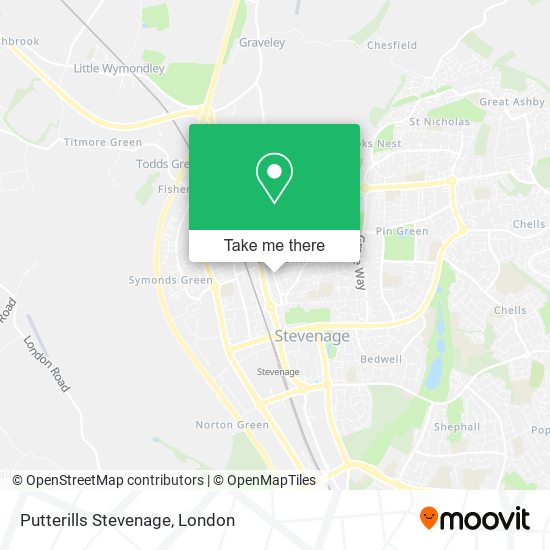 Putterills Stevenage map