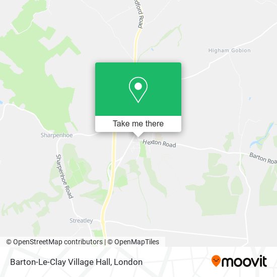 Barton-Le-Clay Village Hall map