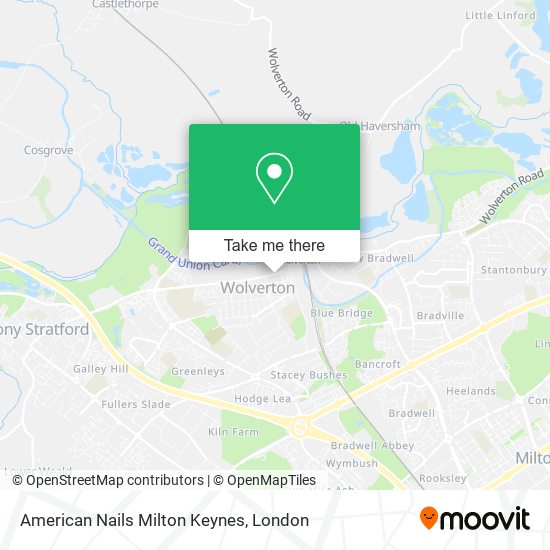 American Nails Milton Keynes map