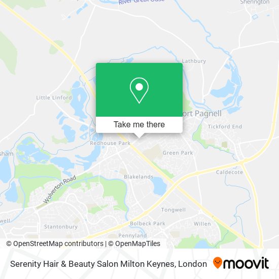 Serenity Hair & Beauty Salon Milton Keynes map