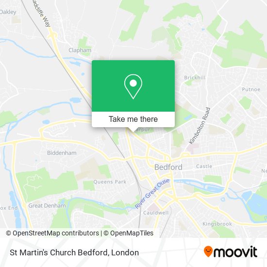 St Martin's Church Bedford map