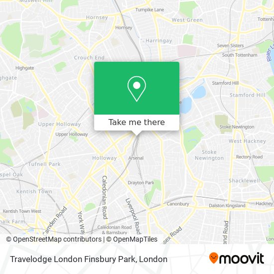 Travelodge London Finsbury Park map