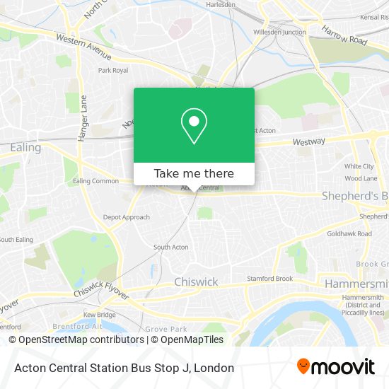 Acton Central Station Bus Stop J map