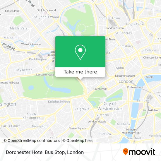 Dorchester Hotel Bus Stop map