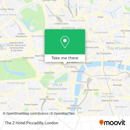 The Z Hotel Piccadilly map