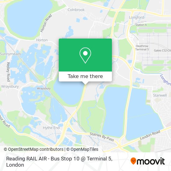 Reading RAIL AIR - Bus Stop 10 @ Terminal 5 map