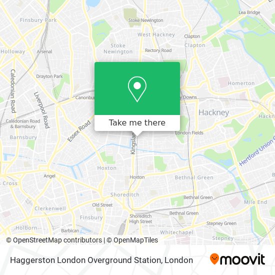 Haggerston London Overground Station map