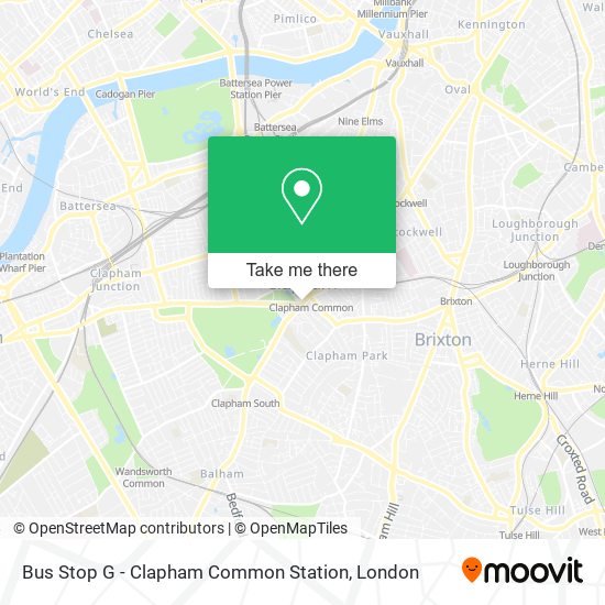 Bus Stop G - Clapham Common Station map