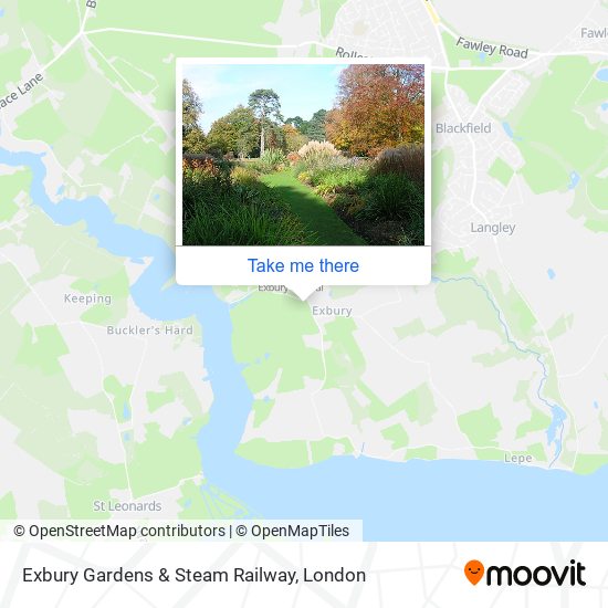 Exbury Gardens & Steam Railway map