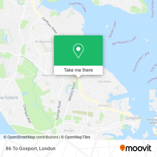 86 To Gosport map