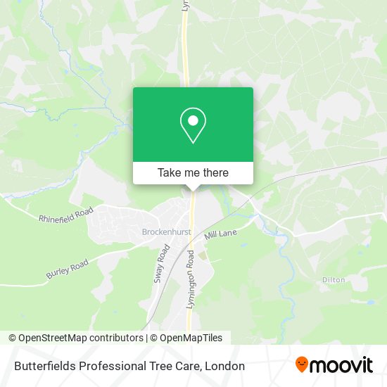 Butterfields Professional Tree Care map