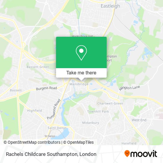 Rachels Childcare Southampton map