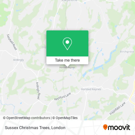 Sussex Christmas Trees map