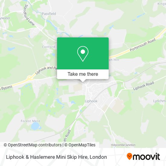 Liphook & Haslemere Mini Skip Hire map