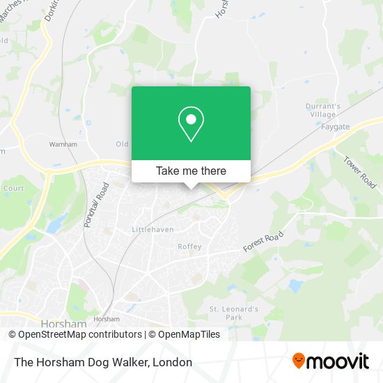 The Horsham Dog Walker map