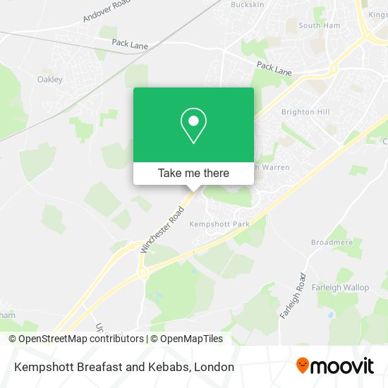 Kempshott Breafast and Kebabs map