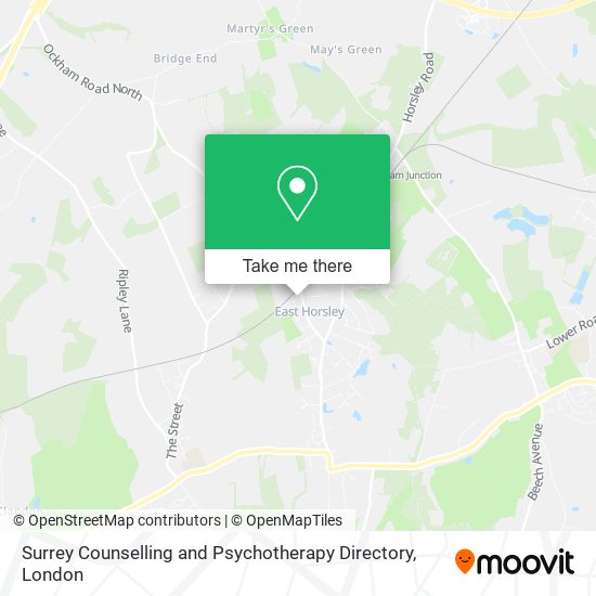 Surrey Counselling and Psychotherapy Directory map