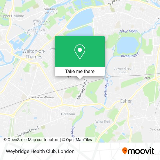 Weybridge Health Club map