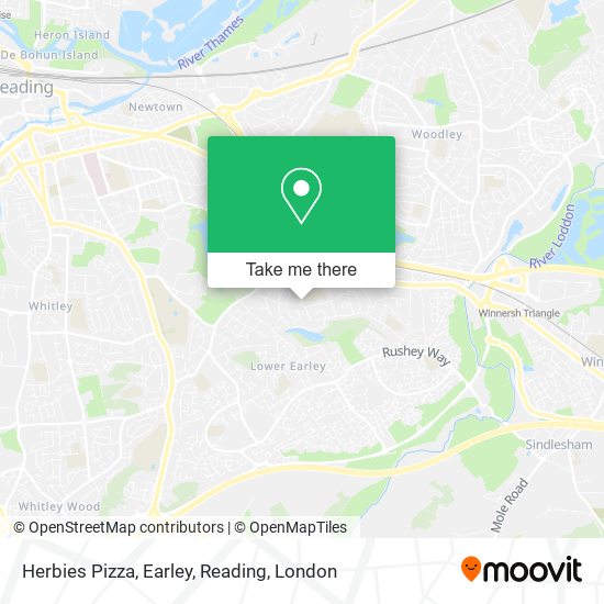 Herbies Pizza, Earley, Reading map
