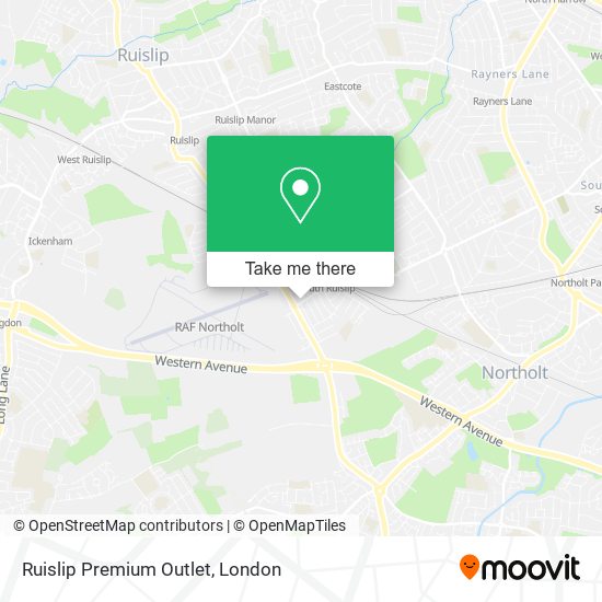 Ruislip Premium Outlet map