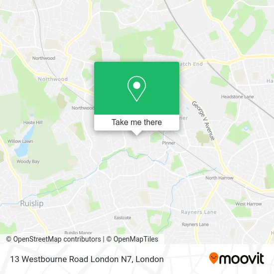 13 Westbourne Road London N7 map