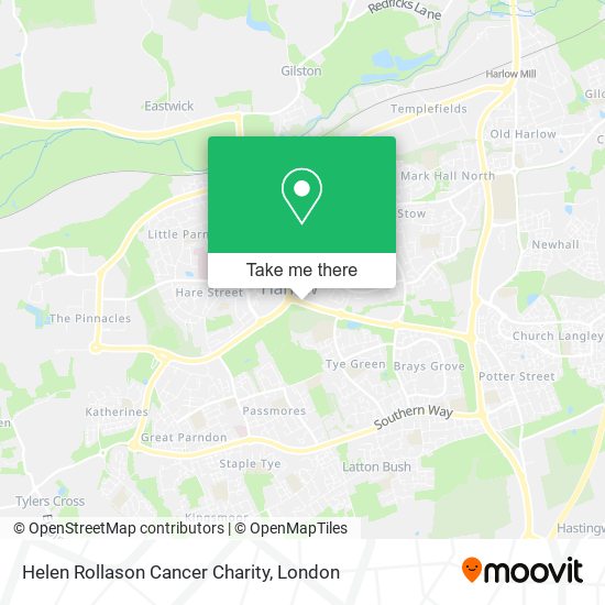 Helen Rollason Cancer Charity map