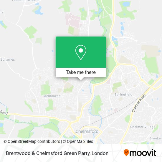 Brentwood & Chelmsford Green Party map