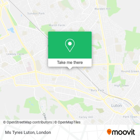 Ms Tyres Luton map