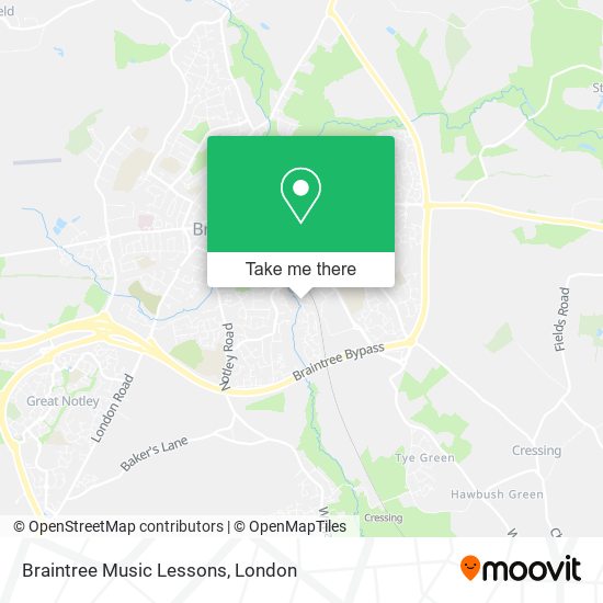 Braintree Music Lessons map