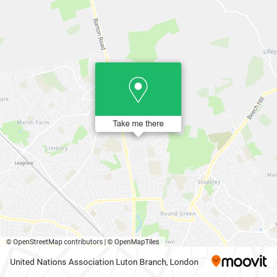 United Nations Association Luton Branch map