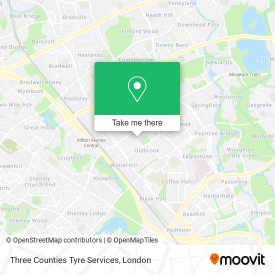 Three Counties Tyre Services map