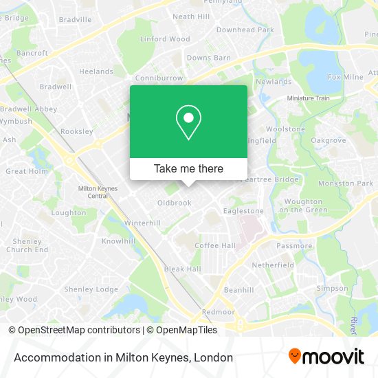 Accommodation in Milton Keynes map