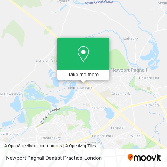 Newport Pagnall Dentist Practice map