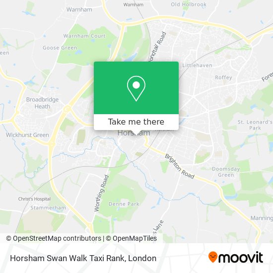 Horsham Swan Walk Taxi Rank map