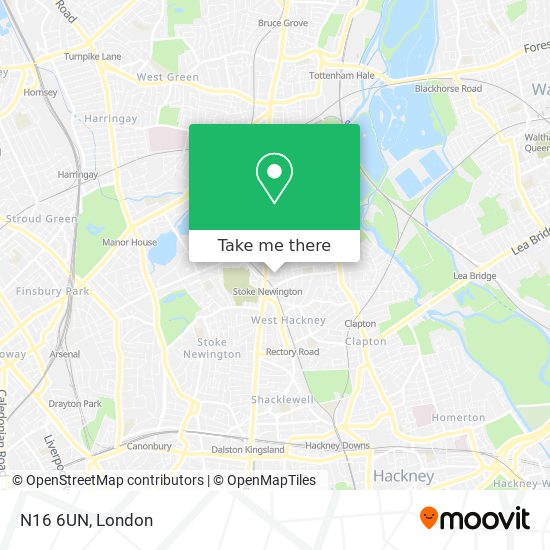 N16 6UN map