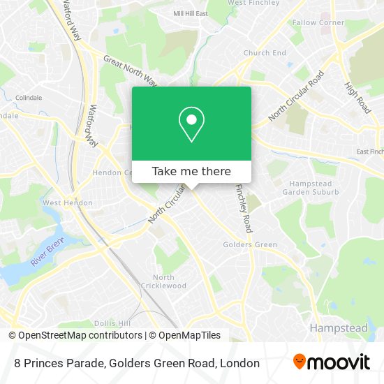 8 Princes Parade, Golders Green Road map