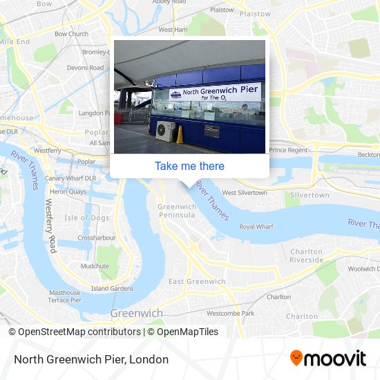 North Greenwich Pier map