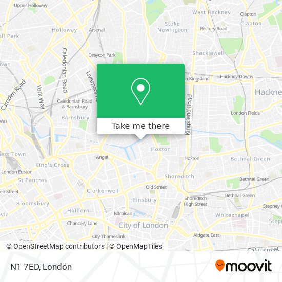 N1 7ED map
