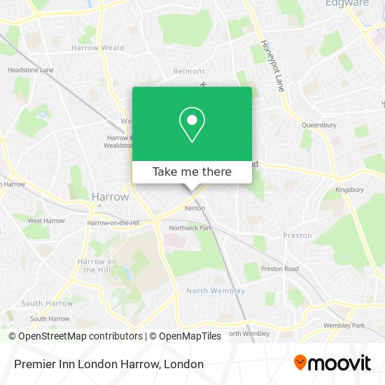 Premier Inn London Harrow map