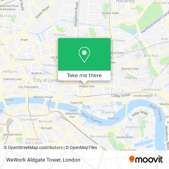 WeWork Aldgate Tower map