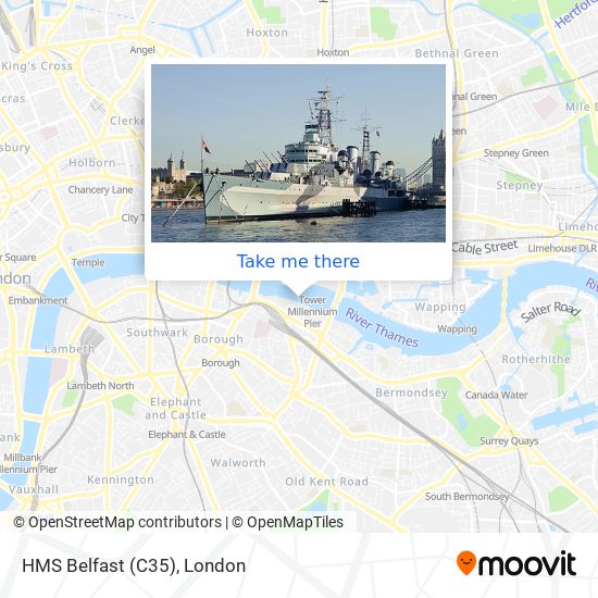 HMS Belfast (C35) map