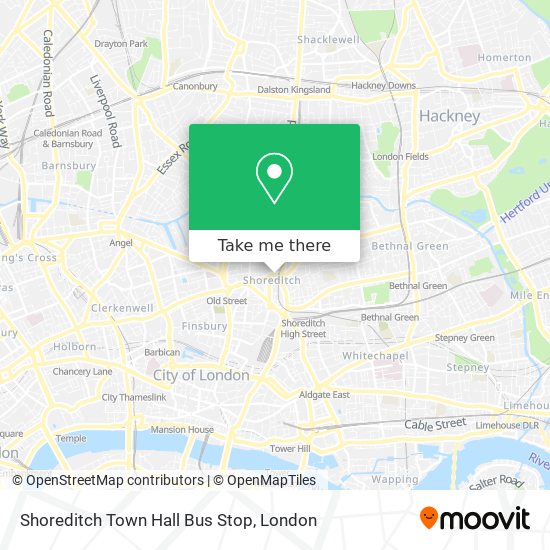 Shoreditch Town Hall Bus Stop map