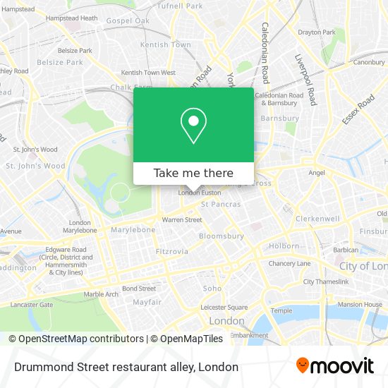 Drummond Street restaurant alley map