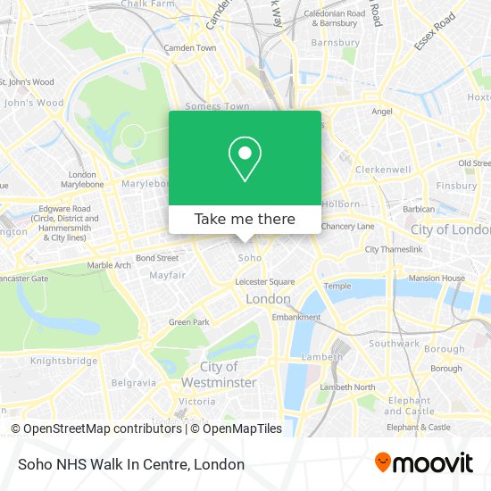 Soho NHS Walk In Centre map