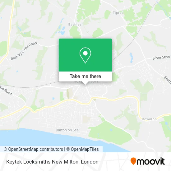 Keytek Locksmiths New Milton map