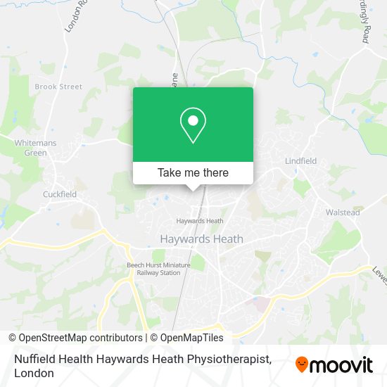 How to get to Nuffield Health Haywards Heath Physiotherapist in Mid