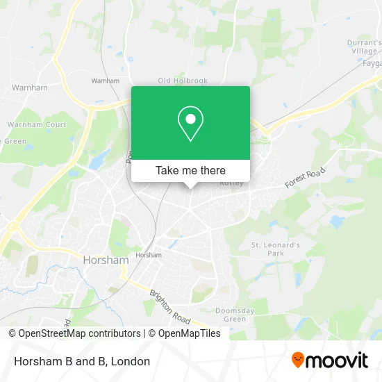 Horsham B and B map
