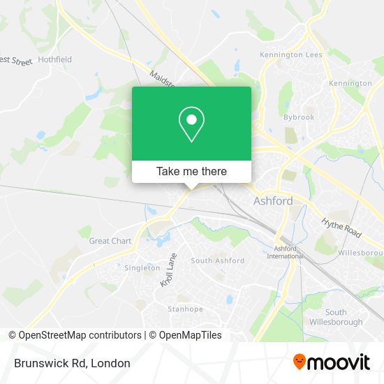 How to get to Brunswick Rd in Ashford by bus or train?